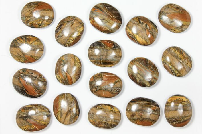 Lot: Polished Tiger's Eye Palm Stones - South Africa #115961